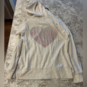Victoria’s Secret Supermodel Essentials Studded Bling Heart Hoodie Medium